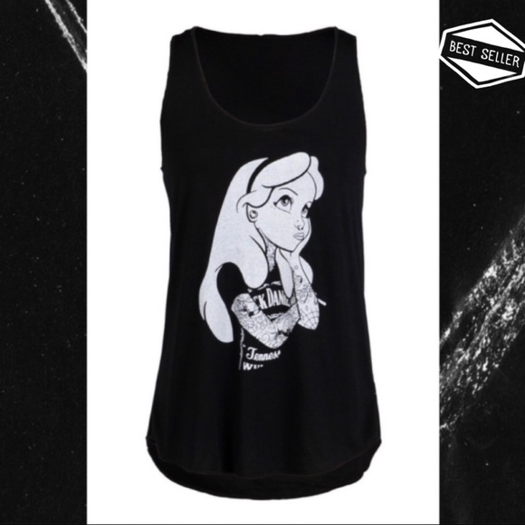 5besties Tops - Alice Threw back the whiskey glass punk Tank